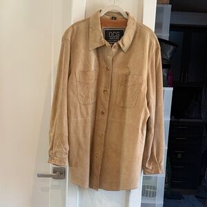 80s Tan Suede Button-Up Shirt
